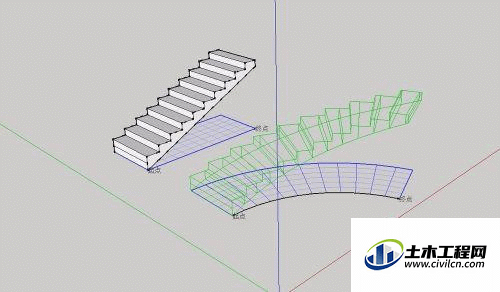 草图大师如何制作弧线楼梯？